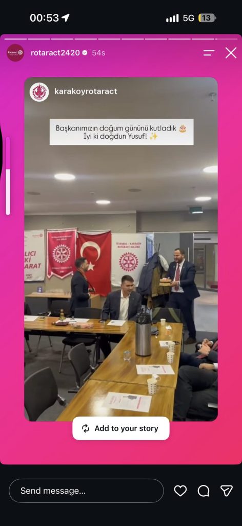 Kulüp toplantısından paylaşılan bir hikâye görüntüsü